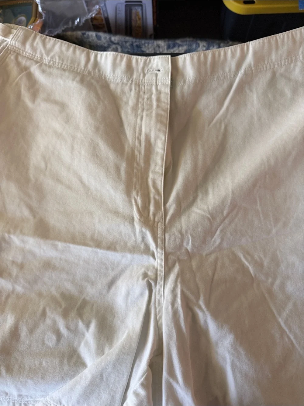 Ralph Lauren Lauren White Shorts with Pastel Plaid Waistband